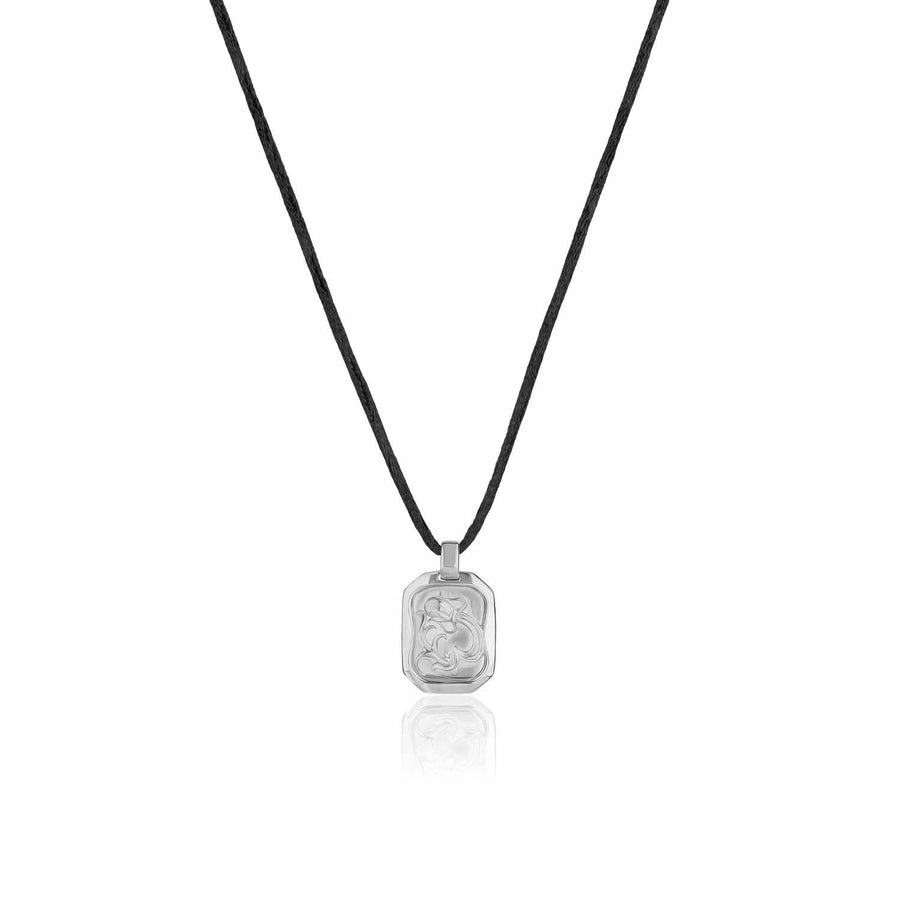Aquarius Pendant Zodiac Birthstone Necklace in Silver