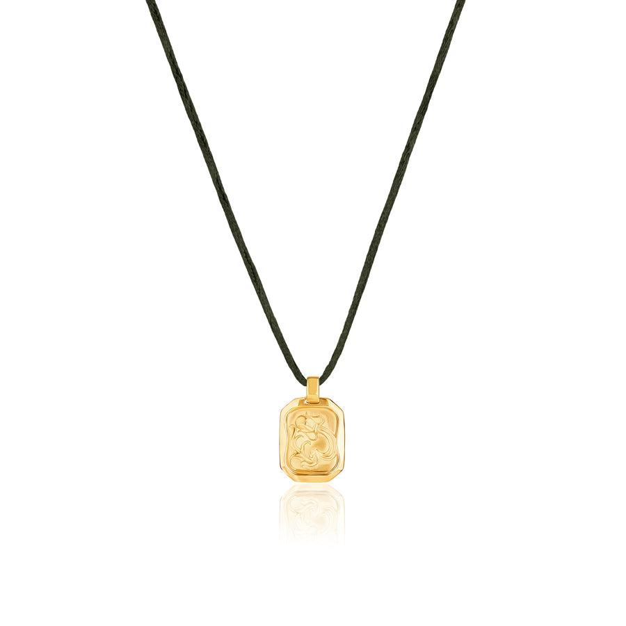 Aquarius Pendant Zodiac Birthstone Necklace in Gold