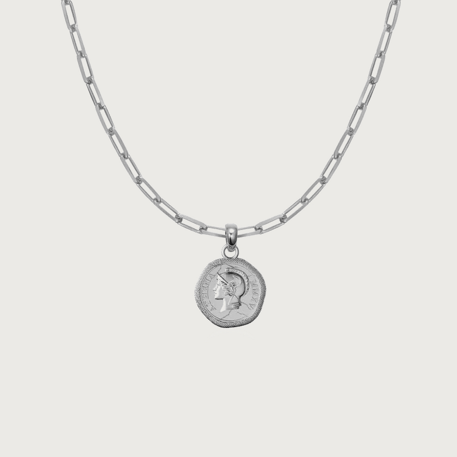 The Athena Coin Necklace in Silver