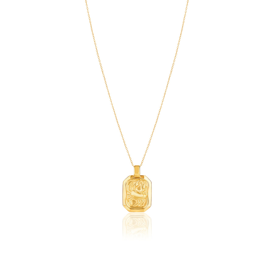 Cancer Pendant Zodiac Birthsone Necklace in Gold