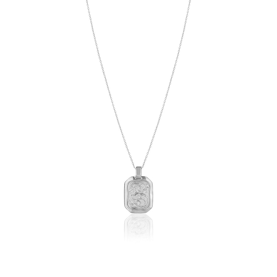 Capricorn Pendant Zodiac Birthstone Necklace in Silver