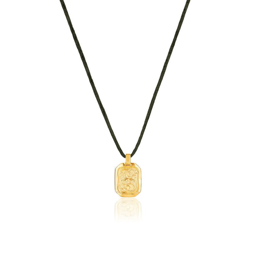 Capricorn Pendant Zodiac Birthstone Necklace in Gold