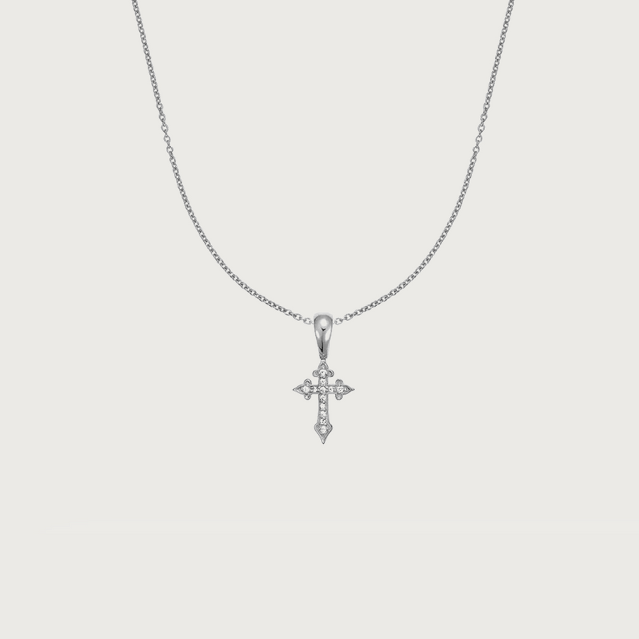 Madonna Cross Silver Necklace