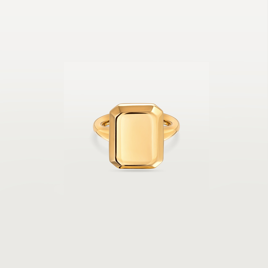 Emerald Signet Ring Yellow Gold