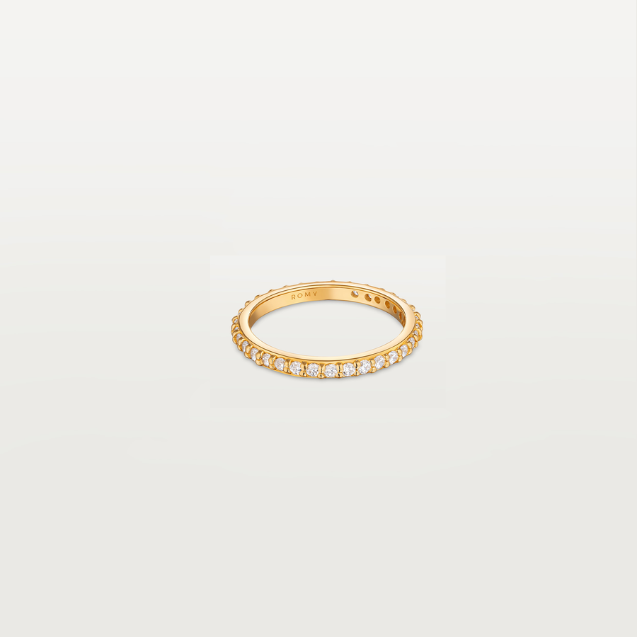 Eternity Ring Yellow Gold with White Pave