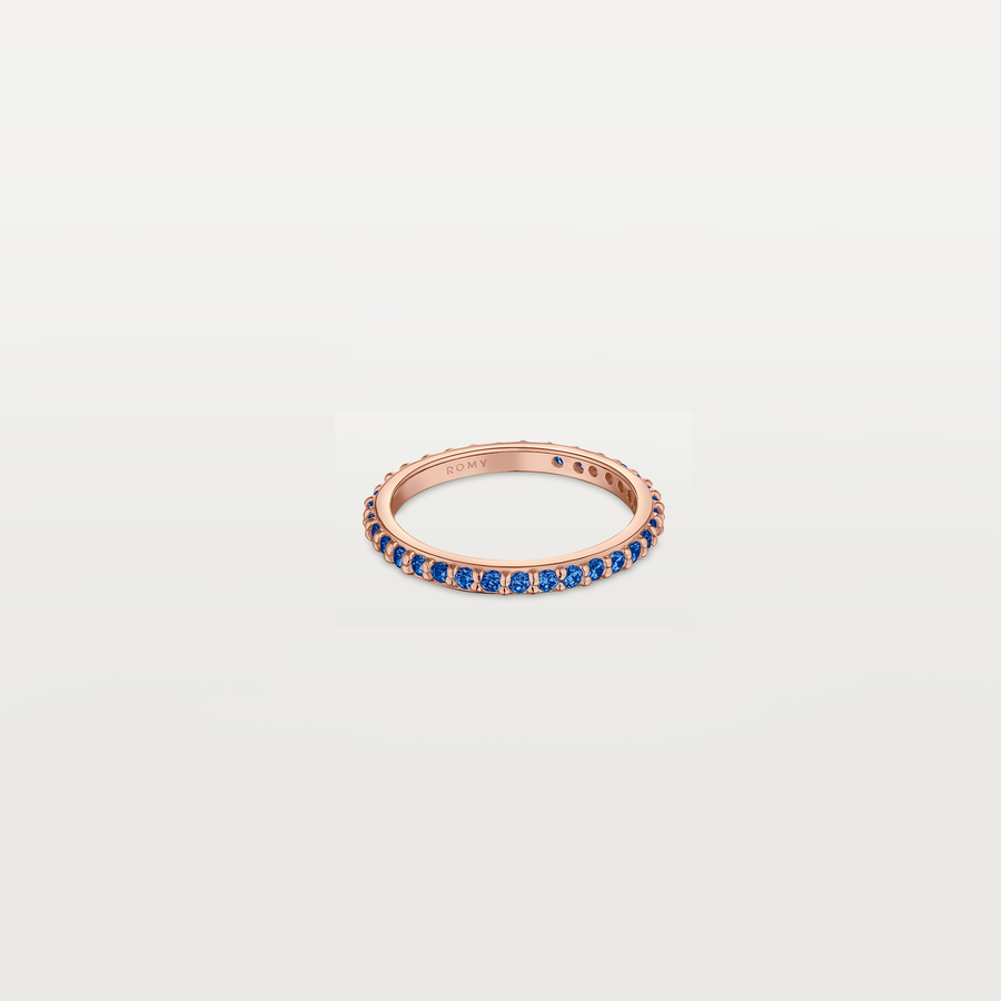 Eternity Ring Rose Gold with Blue Pave