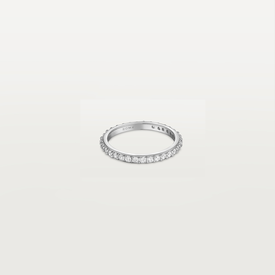 Eternity Ring Silver with White Pave