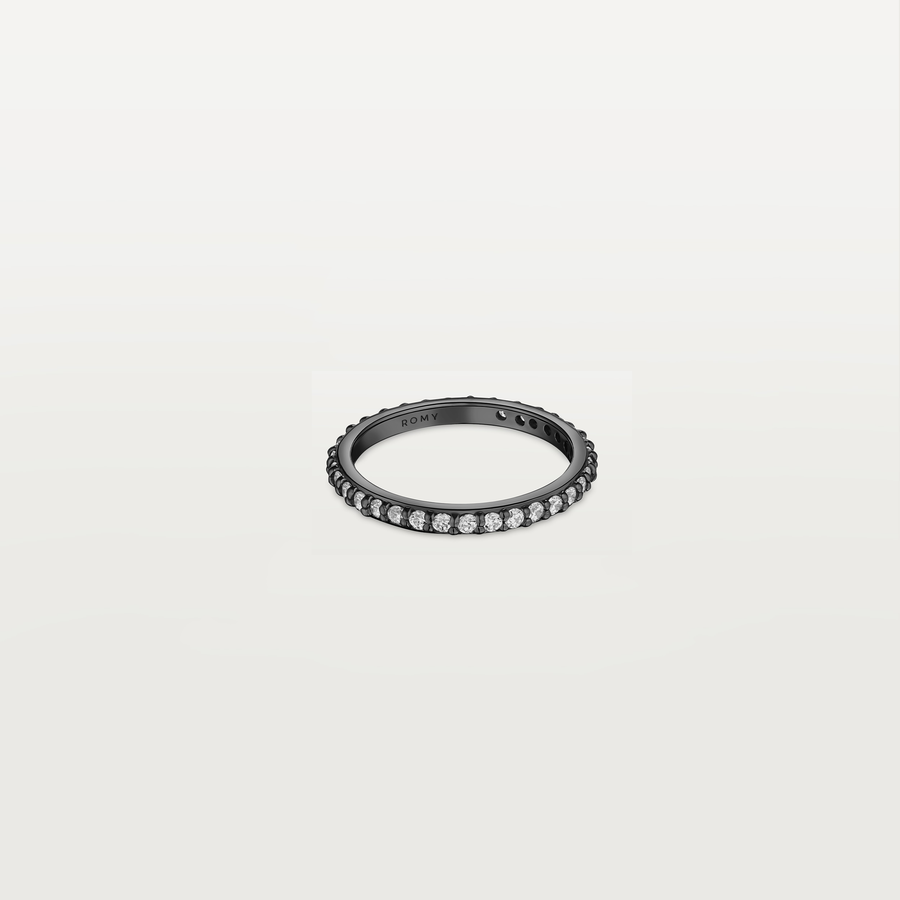 Eternity Ring Black Rhodium with White Pave