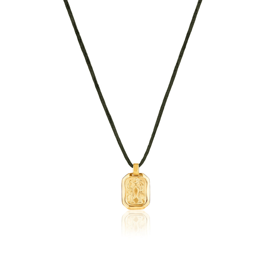 Gemini Pendant Zodiac Birthstone Necklace in Gold