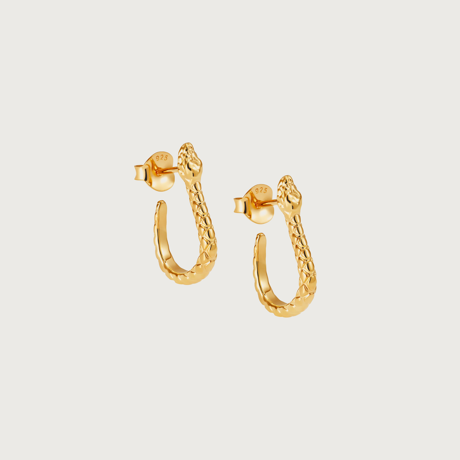 Snake Gold Hoop Earrings
