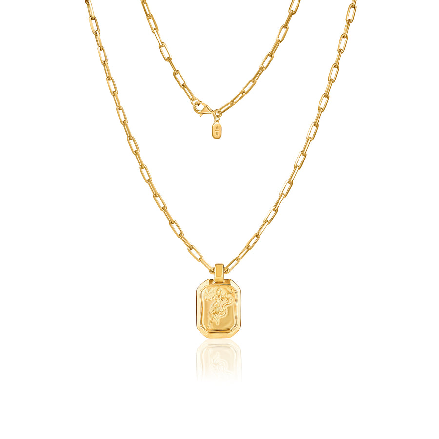 Virgo Pendant Zodiac Birthstone Necklace in Gold