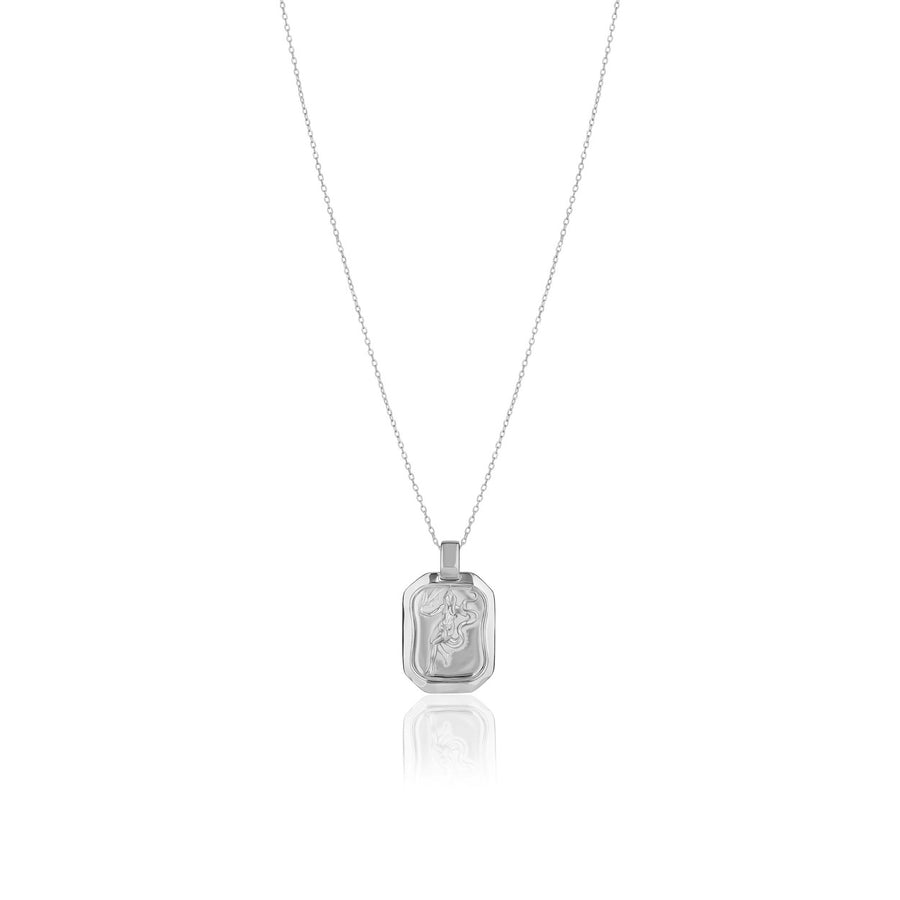 Virgo Pendant Zodiac Birthstone Necklace in Silver