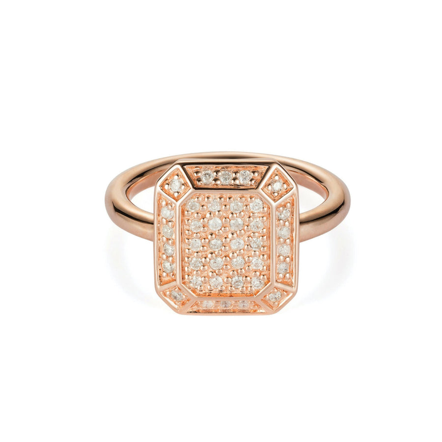 Emerald Ring Rose Gold with Diamonds