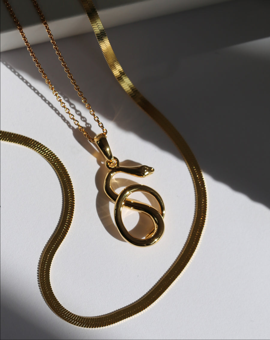 Snake Gold Pendant Necklace