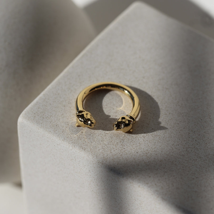 Open Leopard Ring Yellow Gold
