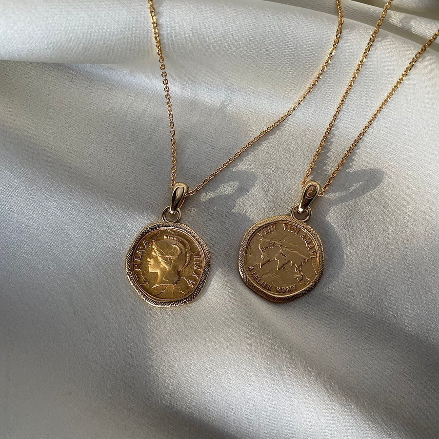Layering Coin Necklace, 14k Gold Filled Necklace, Double Sided Elizabeth  Coin, Option Sterling, Celebrity Inspired Coin Necklace, #544